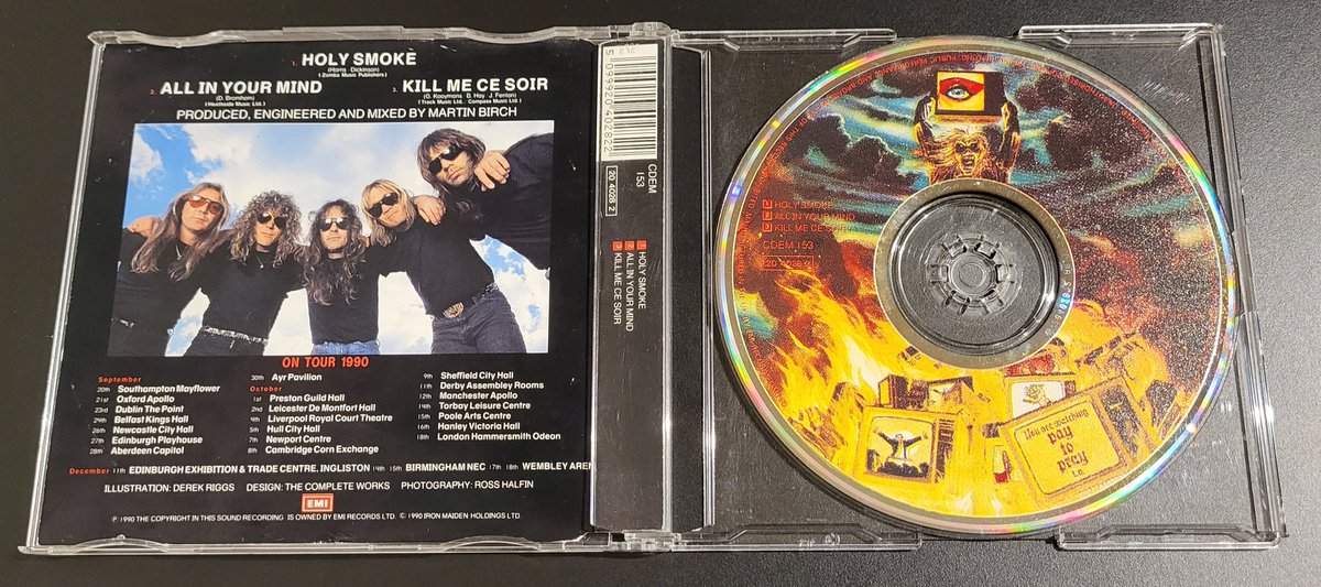 DavidGTato's tweet photo. @IronMaiden Hoy es el single de Holy Smoke el que está de aniversario
#IronMaiden #HolySmoke #AllInYourMind #KillMeCeSoir #UptheIrons
#MyIronMaidenCollection https://t.co/ypVPRwetcp
