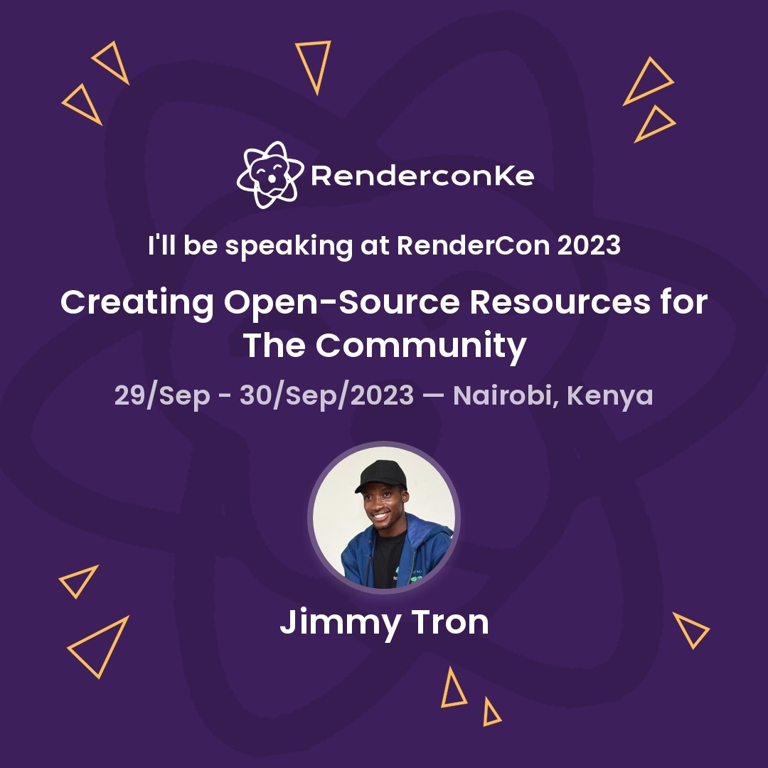 jimmytron_ke's tweet image. I am so delighted to be speaking on Open source. Can&apos;t practically wait... #rendercon