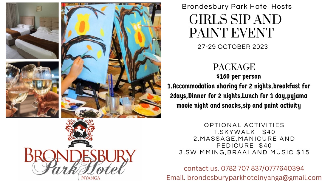 Brondesbury_1's tweet photo. We have come with something for the girls. Let's have some fun ,diarize and reserve your space. call us 0782 707 837/0779 193 941 
 #visitnyanga #sipandpaint #GirlsTripLoading #girlstrip #nyanga #explorenyanga #zimtourism https://t.co/Q4xpkaA2db