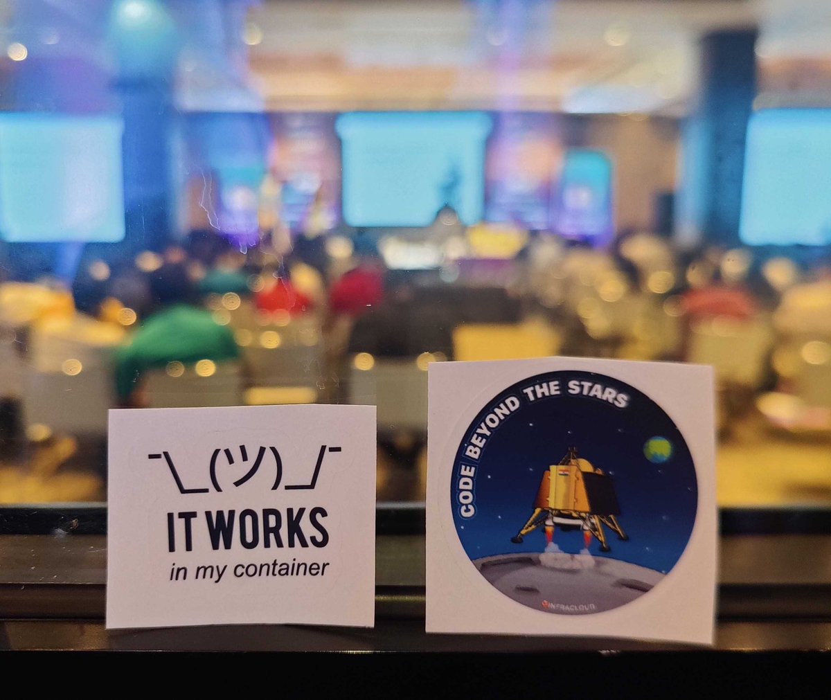 infracloudio's tweet image. Come and get your hands on these amazing Container &amp;amp; Chandrayaan 3 🌔 success stickers at our booth!

#GCI23 #ICatGCI #GopherConIndia23 @GopherConIndia #stickers #chandrayan