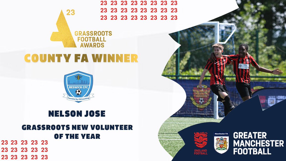 BeswickCfc's tweet photo. MCR FA GRASSROOTS AWARDS 23⚽️🏆
Huge congratulations to Coach Nelly who picked up “New Volunteer Of The Year Award”🏆🆕
We all appreciate you and your award is thoroughly deserved! Well Done Champ 🩵🤍✨
#ONETEAM #TEAMBCFC⚽️🩵🤍
#manchesterfa #grassrootsawards2023 https://t.co/d2cSLqu1RG