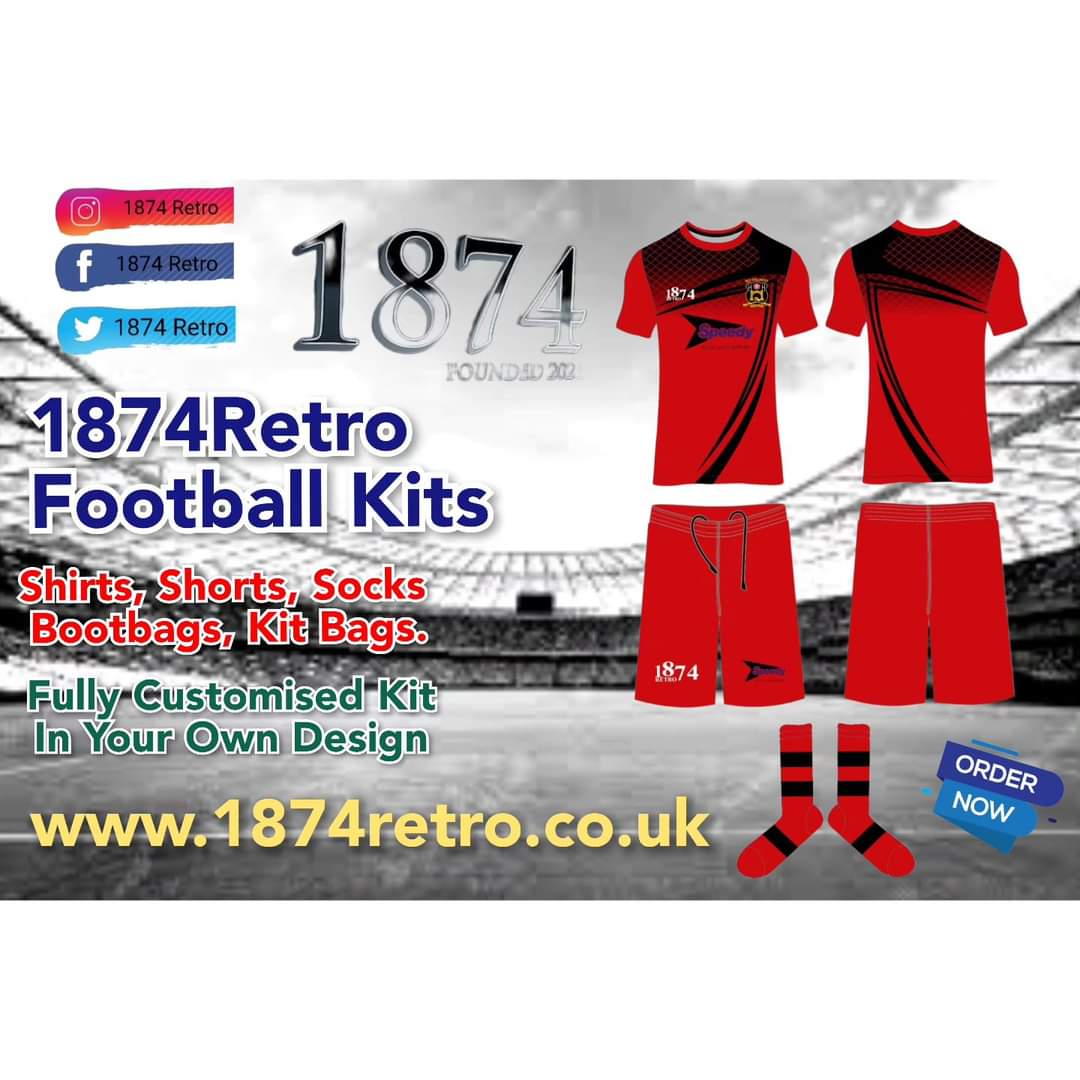 1874Retro is your new home for grassroots Football.

There’s no repetition - we are all about individuality,taking in to account your club colours, logos and sponsors. 

#footballkits #customkits #amatuerfootball #Sundayleague #juniorfootball #football #1874retro #kidsfootball