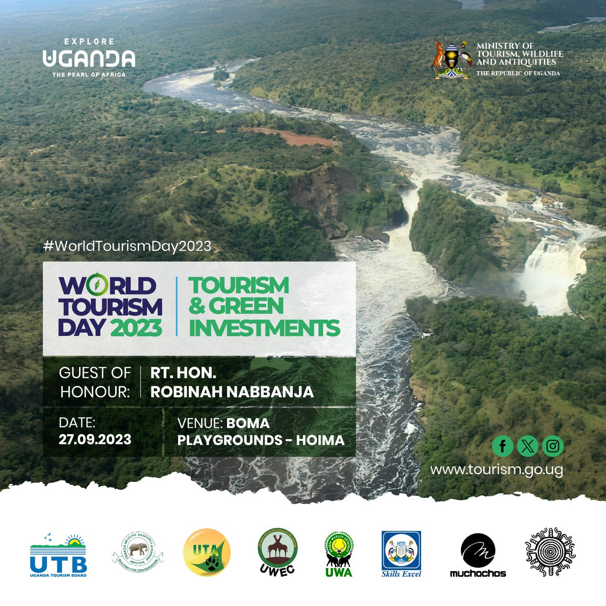 DestinationUga's tweet photo. Goodmorning Uganda. World Tourism Day 2023 is happening on 27th this month

We shall celebrate it from Hoima, the Oil City

Bunyoro Sub region should be proud of this because this will create awareness of the attractions in the region and boost the economy as well
#ExploreBunyoro https://t.co/lmiQQLy5a1