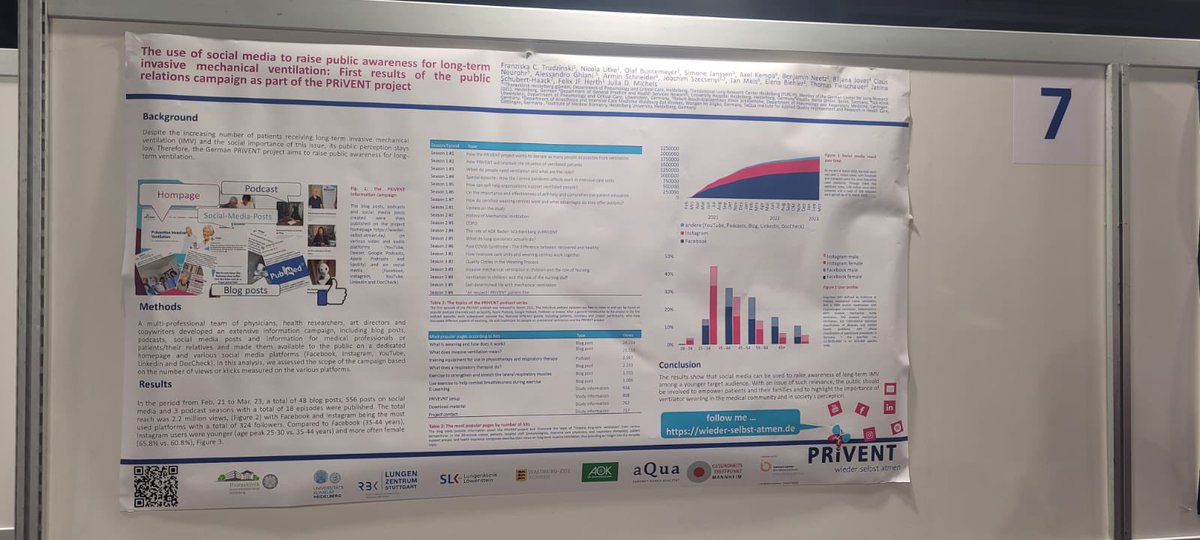 RespiFIL's tweet image. 🔴#ERSCongress 2023 :

💡 S'aider des réseaux sociaux📱pour améliorer l'acceptation et l'utilisation de la Ventilation Non Invasive #VNI 
Projet #PRiVENT @UniHeidelberg 
@EuroRespSoc 

#insuffisancerespiratoirechronique #Ondine #CCHS
