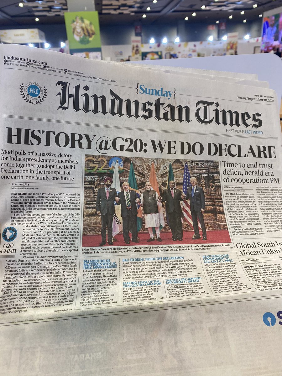 G20-landene nåede uventet til enighed i går.

Er det en sejr for Vesten, for Indien? 

Læs med her: weekendavisen.dk/2023-36/udland…

Eller på DR’s liveblog, hvor jeg bidrager med indisk perspektiv: dr.dk/nyheder/udland…