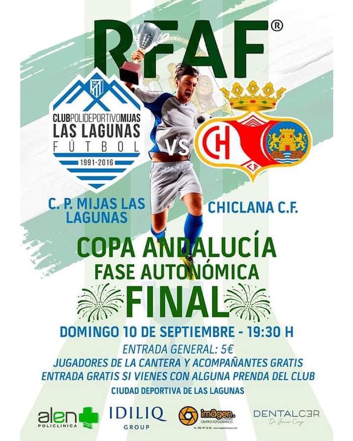⚽️DÍA DE PARTIDO⚽️
🏆FINAL DE LA COPA ANDALUCÍA🏆

CP MIJAS - Las Lagunas 🆚 <a href="/Chiclana_CF/">Chiclana C.F.</a>

⏰ 19:30h
🏟️ Ciudad Deportiva Las Lagunas

¡Queremos ser campeones y vamos a luchar!

#ChiclanaCF #75AniversarioChiclanaCF