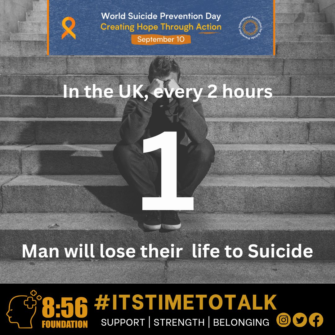 #WPSD23

Today is #WorldSuicidePreventionDay🎗️

1 Man every 2 Hours will decide to talk their own life

Just check in on your mates, just ask 'Are they OK?' It could be the differencr

#CreateHopeThroughAction

#itstimetotalk
#breakthestigma
#callmemate 
#youarenotalone