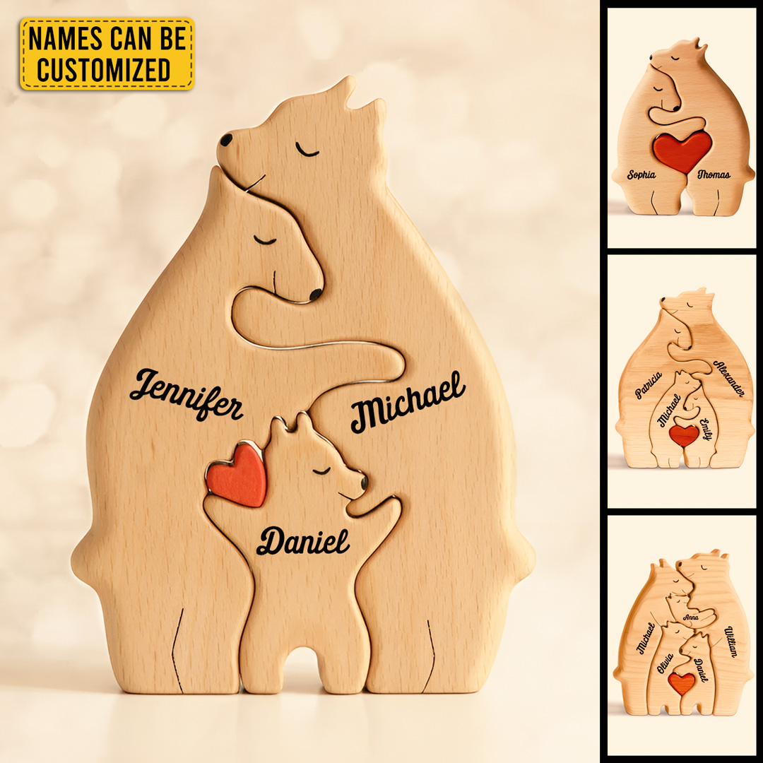 Personalized Family Name Puzzle Decor - Bears in 2023