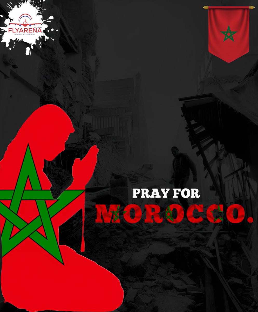 FlyarenaL's tweet photo. Our thoughts are with the people of Morocco following the devastating earthquake. Our deepest condolences to all those who have lost loved ones.
#morocco #flyarena #moroccoearthquake #eartquake #Lagos #Abuja #abujatravelagent #localflight #internationalticket https://t.co/EelVkPH0an