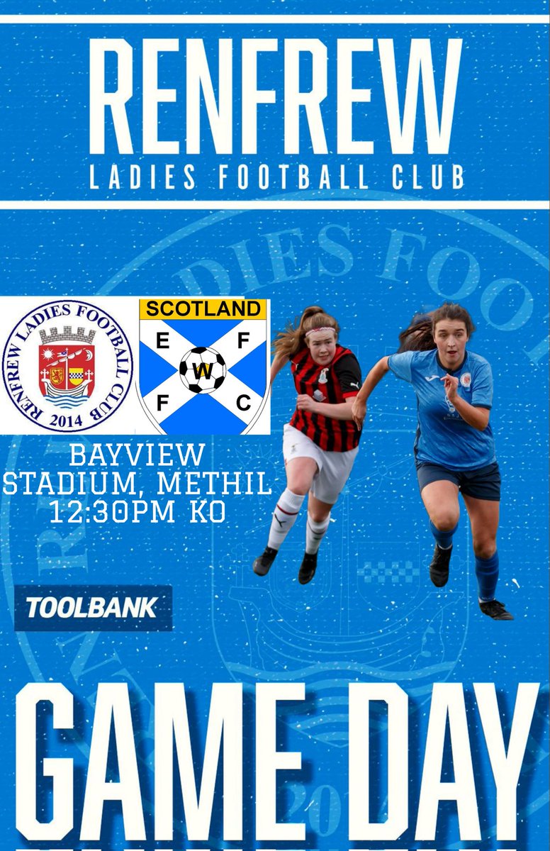 RenfrewLadiesFC (@renfrewladiesfc) on Twitter photo Game Day 💪
We are on our travels as we face off against <a href="/East_Fife_GWFC/">East Fife GWFC</a>.
12:30 KO, C'mon Renfrew 👊
#Renfrew 🔵⚪ Game Day 💪
We are on our travels as we face off against <a href="/East_Fife_GWFC/">East Fife GWFC</a>.
12:30 KO, C'mon Renfrew 👊
#Renfrew 🔵⚪