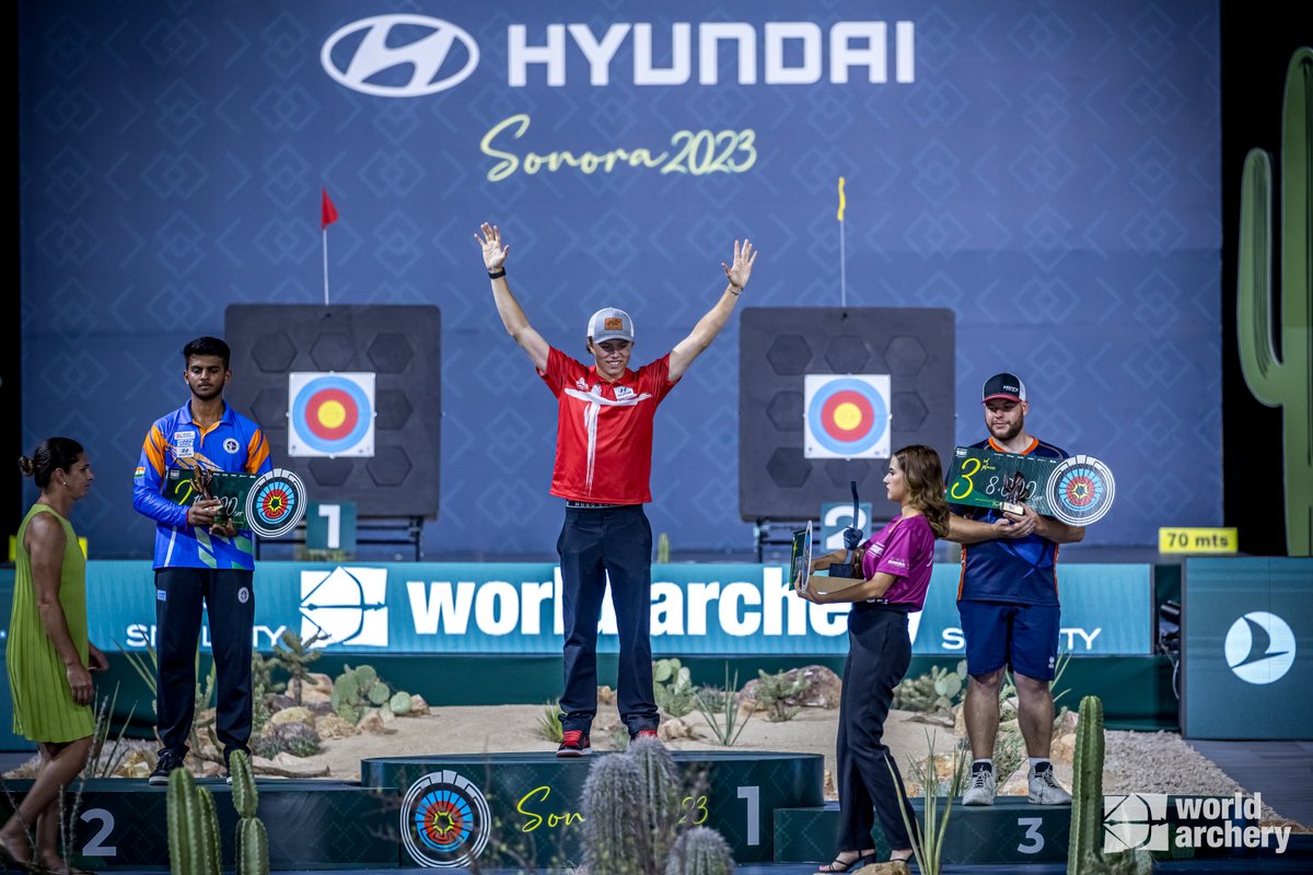 worldarchery's tweet photo. EPIC podium.🥇🥈🥉

New history made for Hyundai #Archery World Cup champions.

#ArcheryWorldCup https://t.co/8CdmCPKV5i