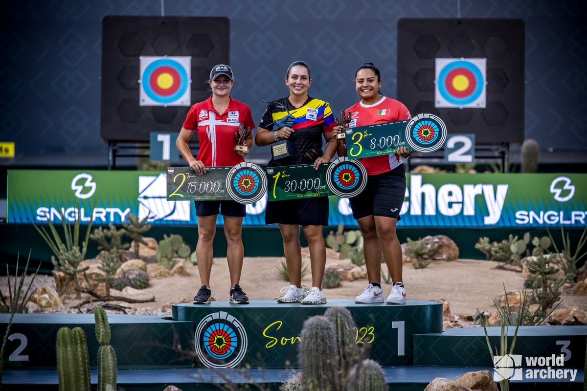 worldarchery's tweet photo. EPIC podium.🥇🥈🥉

New history made for Hyundai #Archery World Cup champions.

#ArcheryWorldCup https://t.co/8CdmCPKV5i