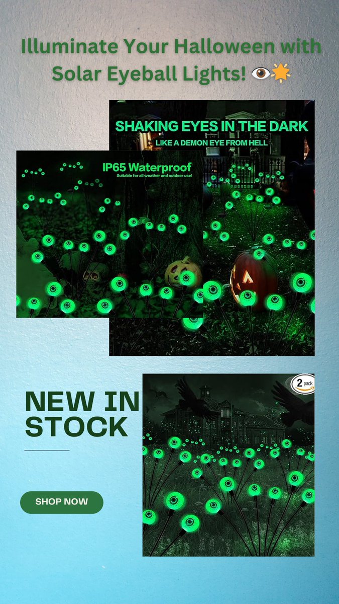 EdaTrends's tweet image. Get ready to spookify your outdoor space this Halloween with BeHiller&apos;s Solar Scary Eyeball Lights! 👁🌟&quot;Ready to light up your Halloween nights? 🌟 #HalloweenDecor #SpookyLights #outdoorfun 
SHOP NOW: amzn.to/3PA2YLP