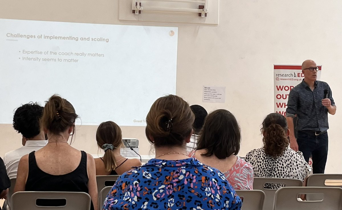 TLHeartlands's tweet photo. Is instructional the new brain gym? @ProfCoe says ‘not really’ though you shouldn’t ‘just do it’ you need expertise #rED23 https://t.co/tDgTONhc3s