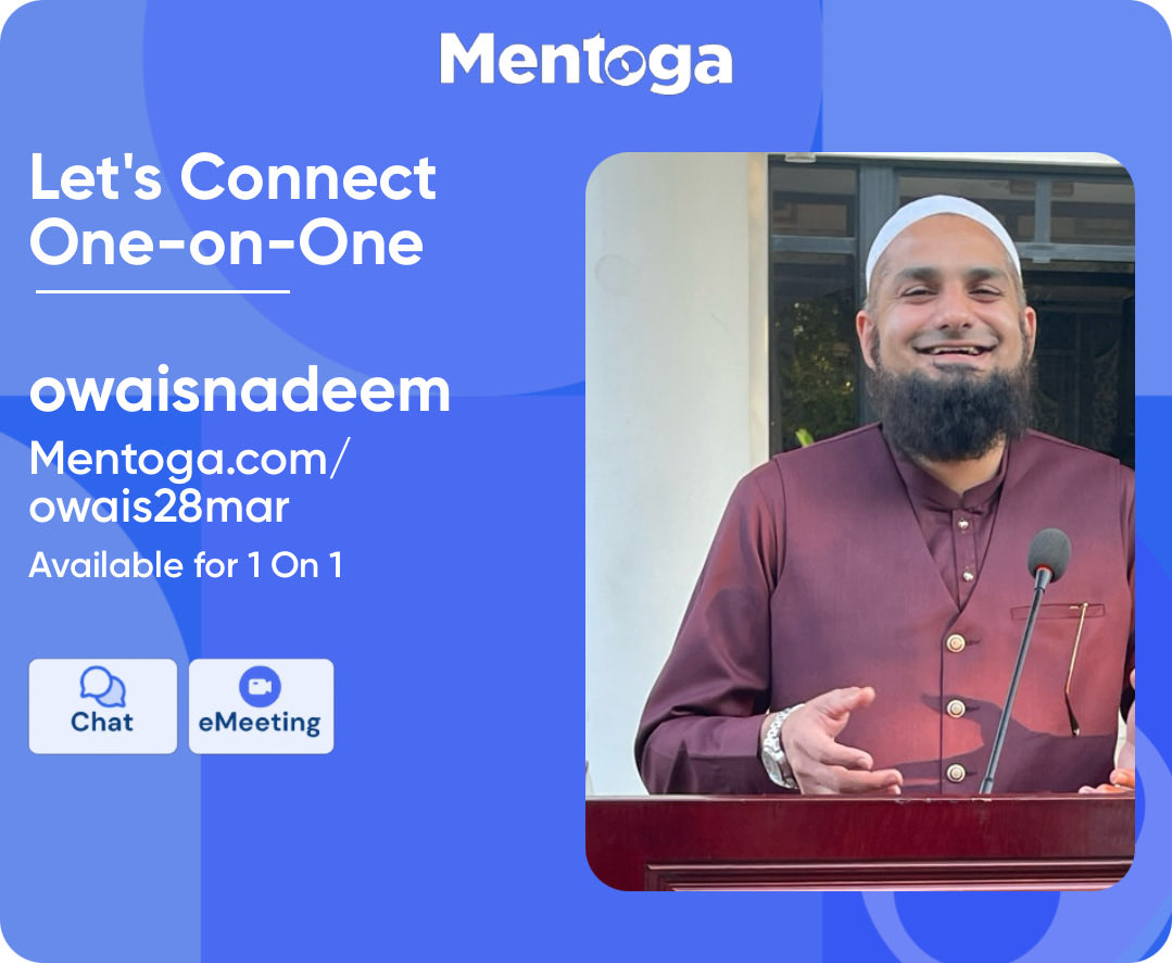 otat_pk's tweet image. Excited to join Mentoga! Now we can connect one-on-one. Book an eMeeting or chat with me through my profile link! mentoga.com/owais28mar Let's make meaningful connections! #Mentoga #OneOnOne #ExcitedToConnect