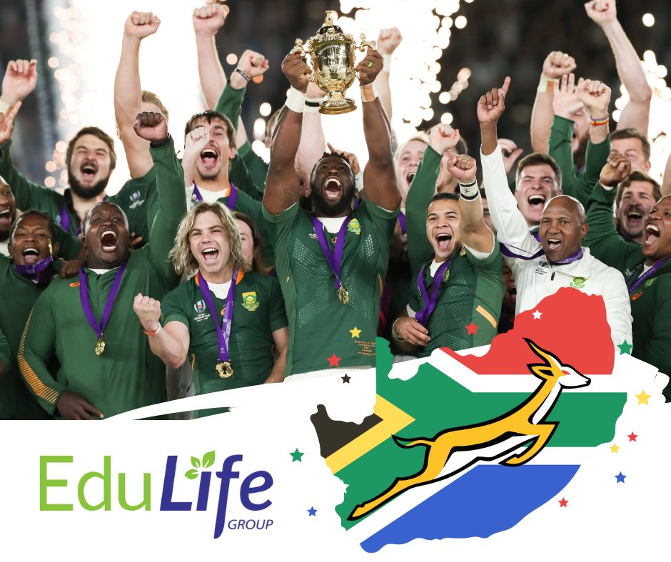 EdulifeGroup's tweet photo. Good luck Bokke!🇿🇦 #rugbyworldcup2023 https://t.co/bQPbJ9VrH6