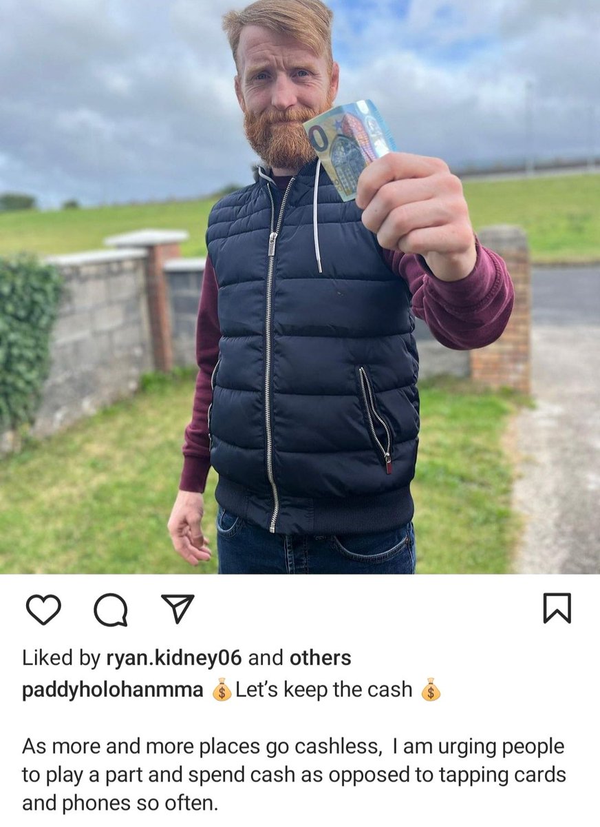 LFJIreland's tweet photo. One year ago on 7th September 2022 warrior Paddy Holohan launched the Keep Cash Alive campaign in Ireland.

This phenomenonal people's campaign is  growing in strength and momentum with more and more people in Ireland taking the conscious step of using cash in this fight back against the accelerated drive for a surveillance CBDC cashless society by global corporations, Bankers and Governments. 

Cash is real, it is tangible and we are less likely to overspend and get into debt, precisely why the global corporations and Bankers want us to tap. Banks may have waived the fees for customers to tap for now to lure people into tapping but in a cashless society we are at their mercy. Imagine being charged per tap when you pop in for a loaf of bread, a pint of milk or on a night out. Bankers are not charitable and will charge what they wish. They are NOT on the side of the people.

It is fundamental that we do all in our power to keep cash alive for future generations by using cash, boycotting cashless businesses and supporting those small businesses that take the side of the people by promoting the use of cash.

NO to a CBDC surveillance cashless society whereby our every financial transaction will be controlled, monitored, traced and tracked and our rights and freedoms stripped away. 

Play YOUR part
Refuse to tap
Use Cash
Boycott Cashless Businesses
Support Businesses Promoting Cash 

Cash Is Freedom, Cash Is Privacy #CashIsKing