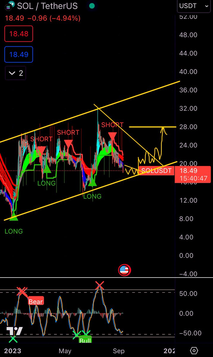 Altcoinmo's tweet photo. #Solana | $SOL | Daily &amp; Weekly Chart: Been long since around $9, sold $24 ish. And now started to buy again here, will continue to buy. I will hold now for the long term/foreseeable future. Macro $SOL targets below. Safest minimum 10x imo https://t.co/D6ItZXm1cU