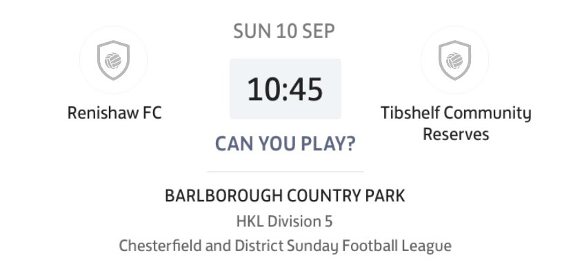 We’re hoping to bounce back from a poor result on Tuesday with a home tie against Tibshelf.