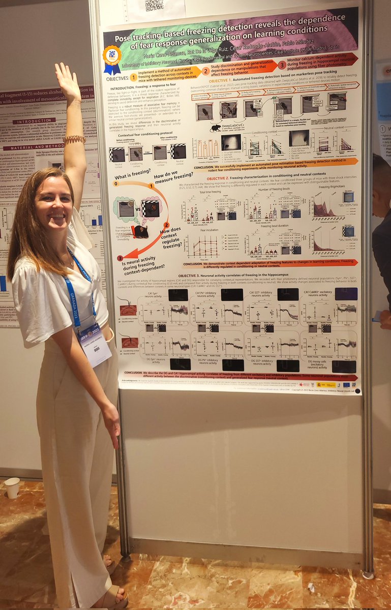 nur2594's tweet photo. Happening now (8:30-13:30)!! Póster A31: "Pose tracking based freezing detection reveals the dependence of fear response generalization on learning conditions" 🐀

I got many questions during my PhD, but now eager to share and discuss some answers too at #IBRO2023 🧠 https://t.co/sCs5bOWR23