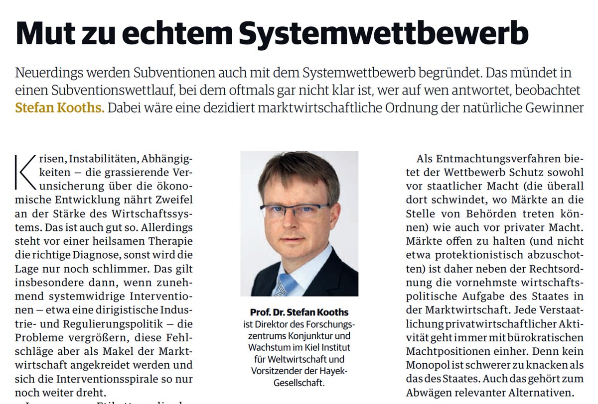 Stefan Kooths (@stefankooths) on Twitter photo Die #Marktwirtschaft braucht keine #Wunder, um im #Systemwettbewerb (mit relevanten Alternativen) zu bestehen – wenn man sie denn lässt. Gerade auch mit Blick auf soziale Teilhabe.
Beitrag zur <a href="/LEStiftung/">Ludwig-Erhard-Stiftung</a>-Jahresausgabe von #WohlstandFürAlle: 👇
ludwig-erhard.de/wp-content/upl… Die #Marktwirtschaft braucht keine #Wunder, um im #Systemwettbewerb (mit relevanten Alternativen) zu bestehen – wenn man sie denn lässt. Gerade auch mit Blick auf soziale Teilhabe.
Beitrag zur <a href="/LEStiftung/">Ludwig-Erhard-Stiftung</a>-Jahresausgabe von #WohlstandFürAlle: 👇
ludwig-erhard.de/wp-content/upl…