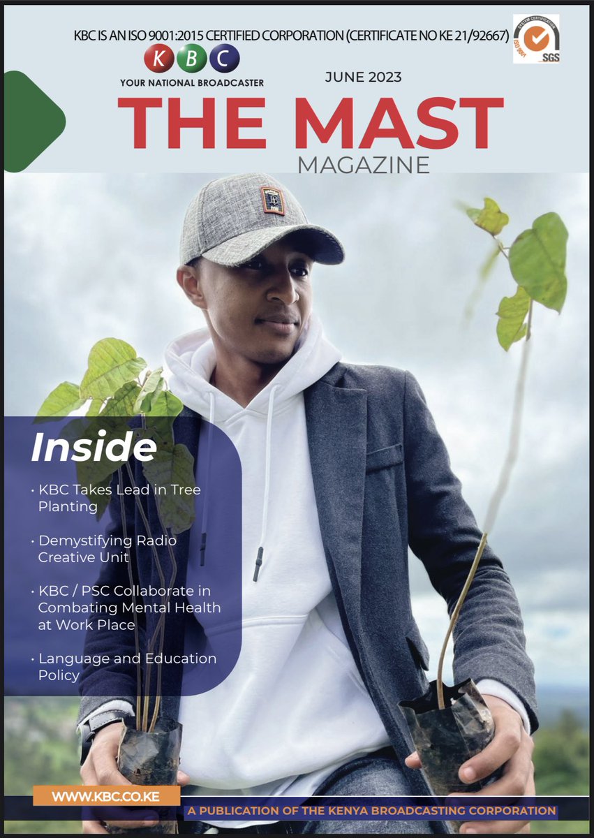 FarahJr002's tweet photo. Continuous improvement is better than delayed perfection.Started writing 4 @KBCChannel1 ‘s quaterly magazine last year. 2day, I made it 2 the cover of the latest dispatch with my story on the 15 billion #tree planting ambition by the head of state. Enjoy the read
#print 
#Writer https://t.co/0KPsWbTeJT
