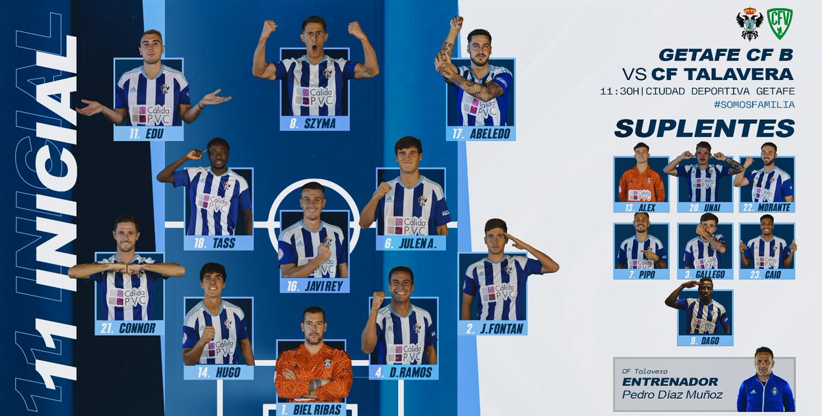 🛡 Nuestros once ⚔ guerreros
🆚️ @CanteraGTF hoy te lo ofrece <a href="/brandssociety/">Brands Society</a>.