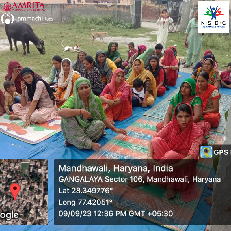 ammachilabs's tweet photo. Sep 9 - As LEE in #CommunityActivity, students from the #Amrita #Sankalp #Tailoring Center in #Mandhawali, organized a drama play about #GenderEquality.
It was attended by 54 women & children.
The #SANKALPproject is a collaboration between @MSDESkillIndia & @AmritaEdu
#AVSAR https://t.co/KfSlWOoElx