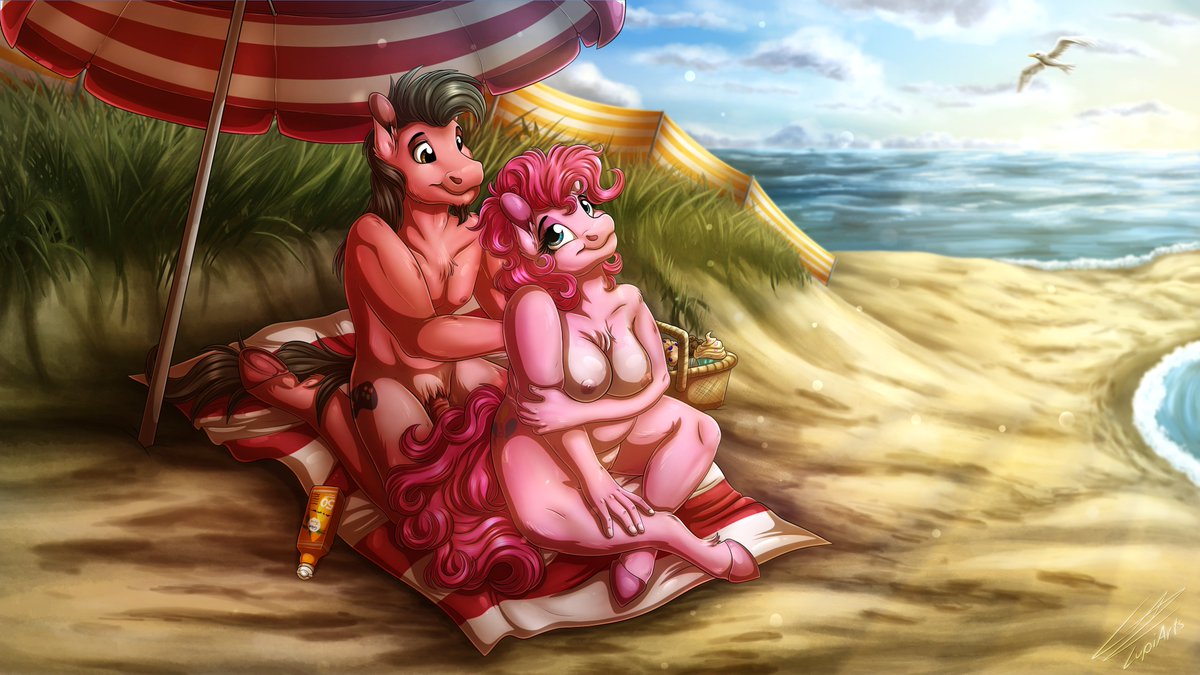 "xX :COMM: Beach Day Xx" - nude version of the finished c0mmissi0n for <a href="/PankoPai/">Ace Play is gone</a> of his Sona and Pinkie Pie as Anthros at the Beach! ~ 💜🍆

#art #artist #ArtistOnTwitter #artwork #digitalart #drawing #illustration #mylittlepony #brony #nsfw #mature #anthroart