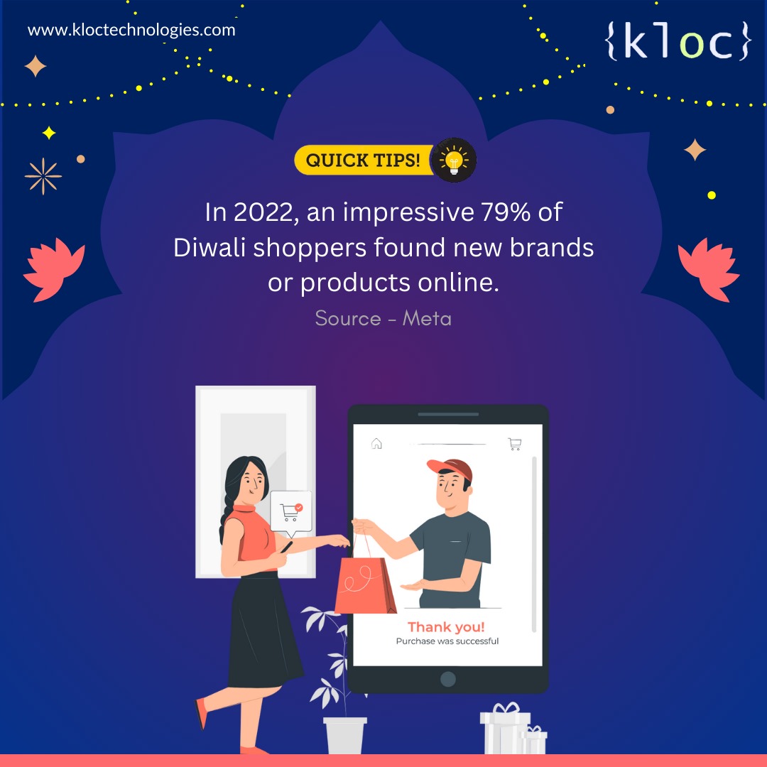 klocsutra's tweet photo. With the convenience and variety the digital space offers, it's no wonder that online exploration has become an integral part of the Diwali shopping experience. 

#DiwaliShoppingTrends  #shopifythemeddeveloper #KLocshopifyexperts #Kloctechnologies #KLoc #diwali https://t.co/bCaegtazd8