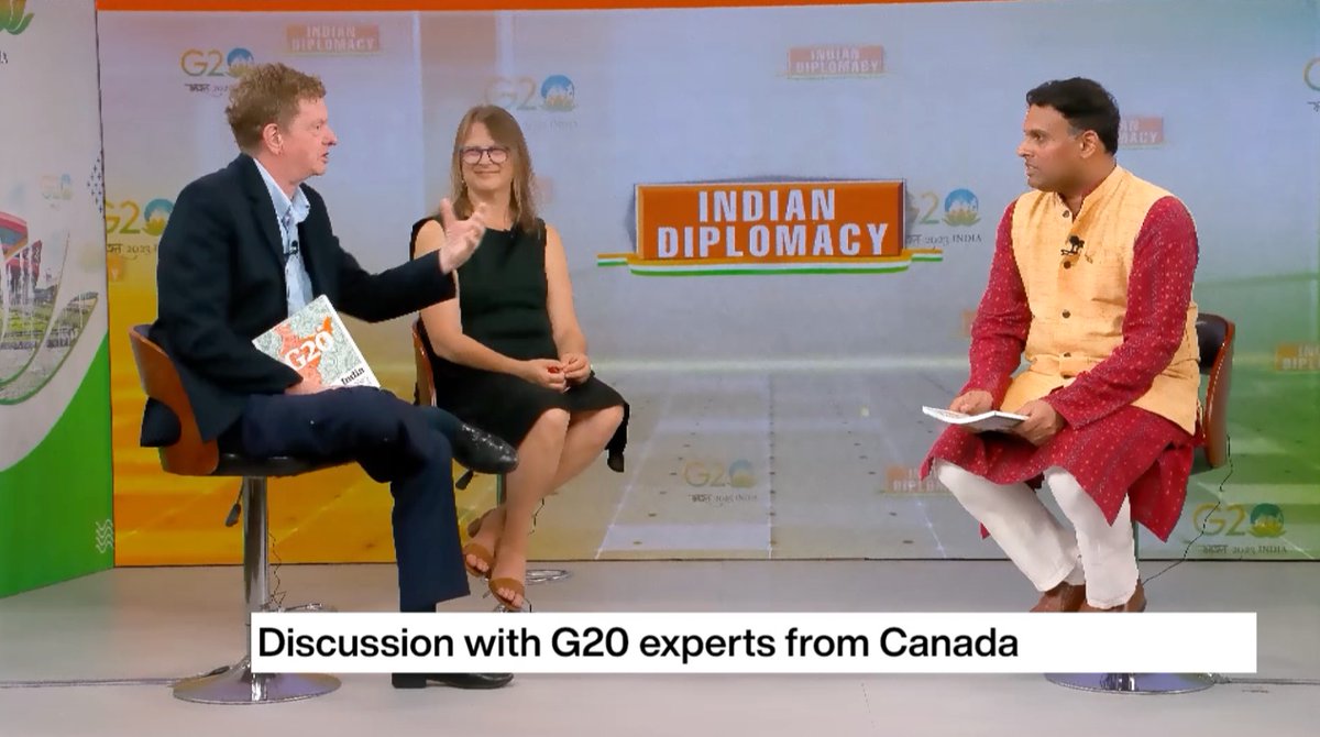 sreeramchaulia's tweet photo. Is the #G20 living up to expectations of the world's people? Will it remain the premier institution for #globalgovernance? How has #India’s presidency reoriented the G20? Watch my discussion with @maddlin and @jjkirton of @UofT on #Doordarshan.

▶https://t.co/tq8pelYq1L https://t.co/fJRX1pQmVT