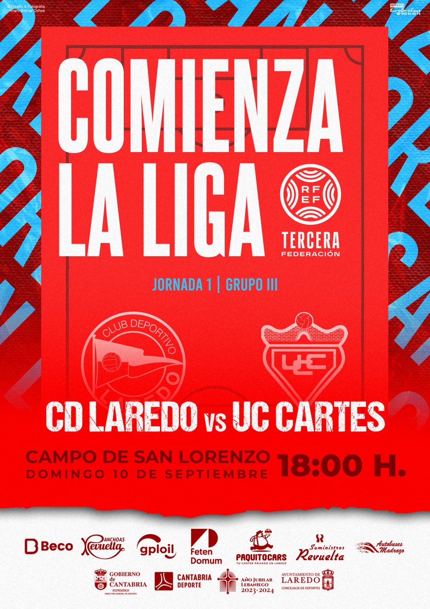 CDLaredo's tweet image. 😍 ¡𝐋𝐋𝐄𝐆Ó 𝐄𝐋 𝐃Í𝐀!  🔥 ¡𝐄𝐒𝐓𝐎 𝐄𝐌𝐏𝐈𝐄𝐙𝐀!

💪 ¡𝐀𝐏𝐎𝐘𝐎 𝐓𝐎𝐓𝐀𝐋! 👏

👥 ¡𝐍𝐨𝐬 𝐯𝐞𝐦𝐨𝐬 𝐞𝐧 𝐒𝐚𝐧 𝐋𝐨𝐫𝐞𝐧𝐳𝐨! 🏟️

#CDLaredo #TerceraRFEF #TerceraFederación