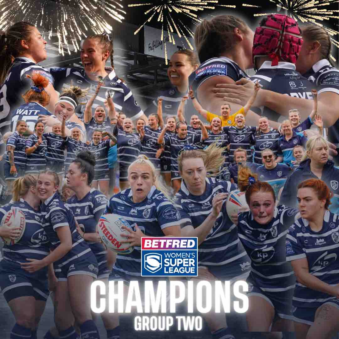 FevRoversRLFC's tweet image. 🏆 CHAMPIONS!!

Rovers Women are Super League Group Two Champions and are promoted to SL1.

#BlueWall
