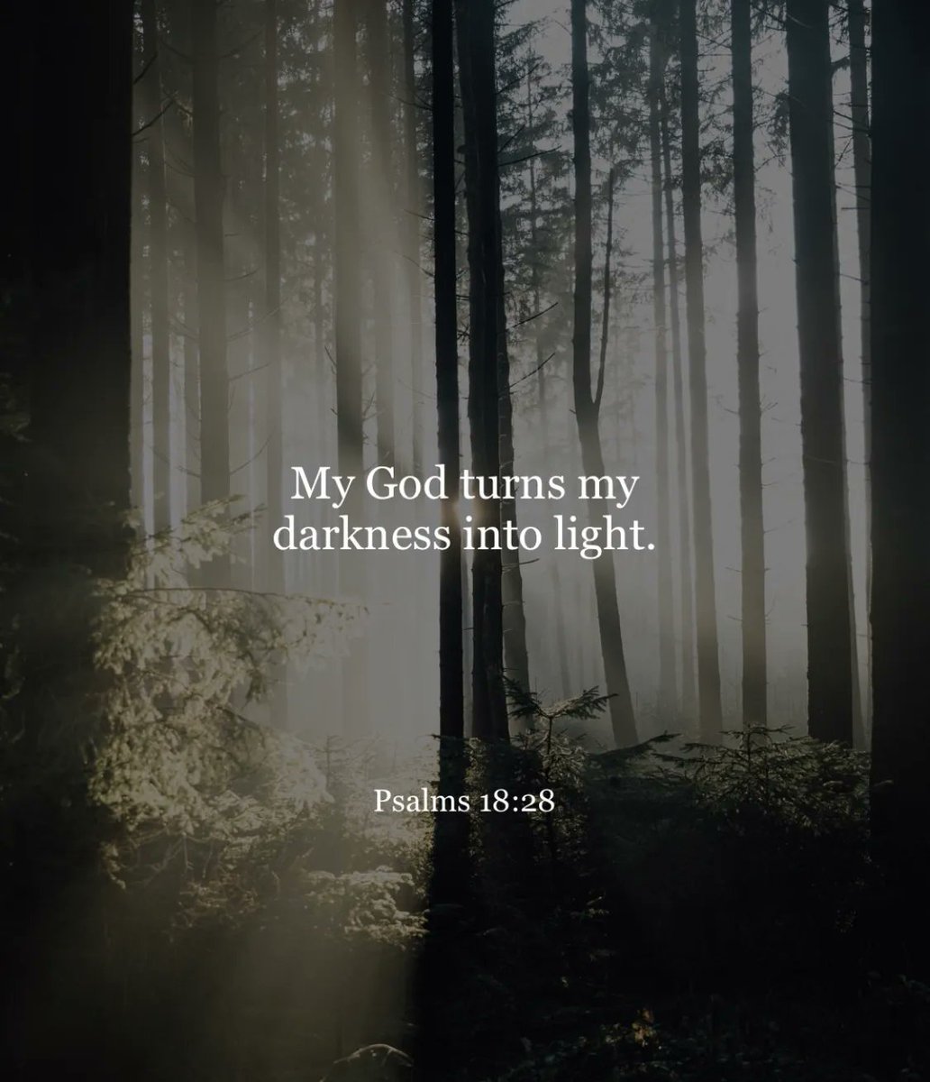 “My God turns my darkness into light.” - Psalms 18:28