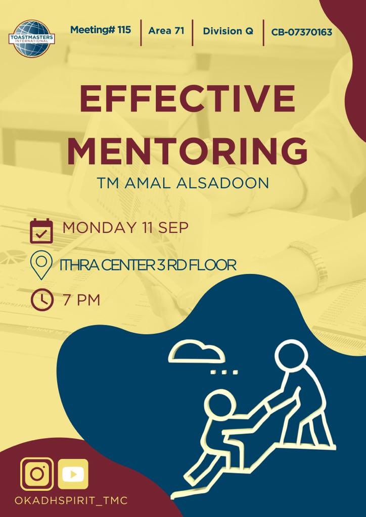 area71dqtm's tweet photo. Join us and let us share with you our unique tips of effective mentoring @OkadhSpiritTMC #toastmasters where leaders are made https://t.co/LF5wdBZyLW