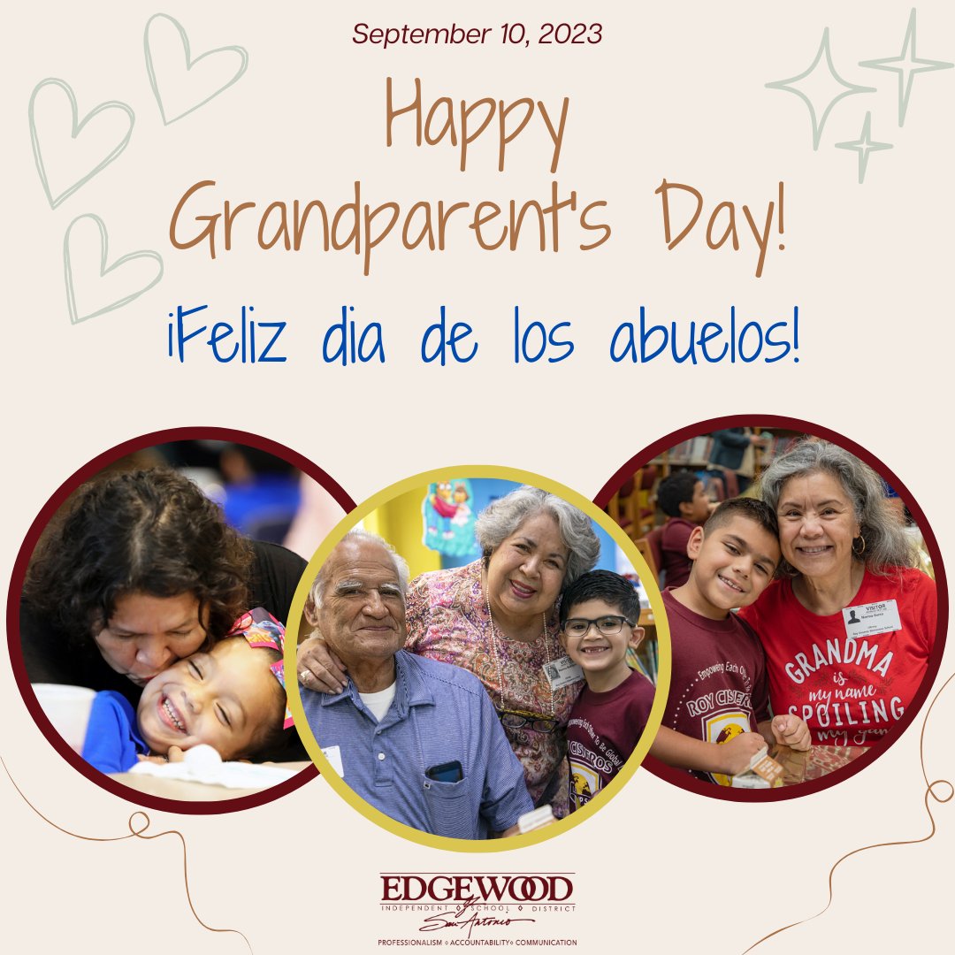 Happy Grandparents Day! Take a moment to show appreciation for the grandparents in your world 💖 
¡Feliz día de los abuelos! Tomen un momento para apreciar a los abuelitos en su mundo  💖 
#IChooseEdgewood