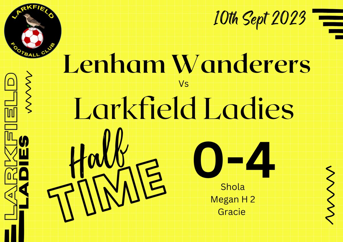 𝑳𝑨𝑹𝑲𝑭𝑰𝑬𝑳𝑫 𝑳𝑨𝑫𝑰𝑬𝑺 

Carrying on the great start to the <a href="/SECWFLnews/">SECWFL</a> season with a strong first half in the first away game of the season 🟡⚫️

#proudcommunityclub #kentgreenunited ♻️
