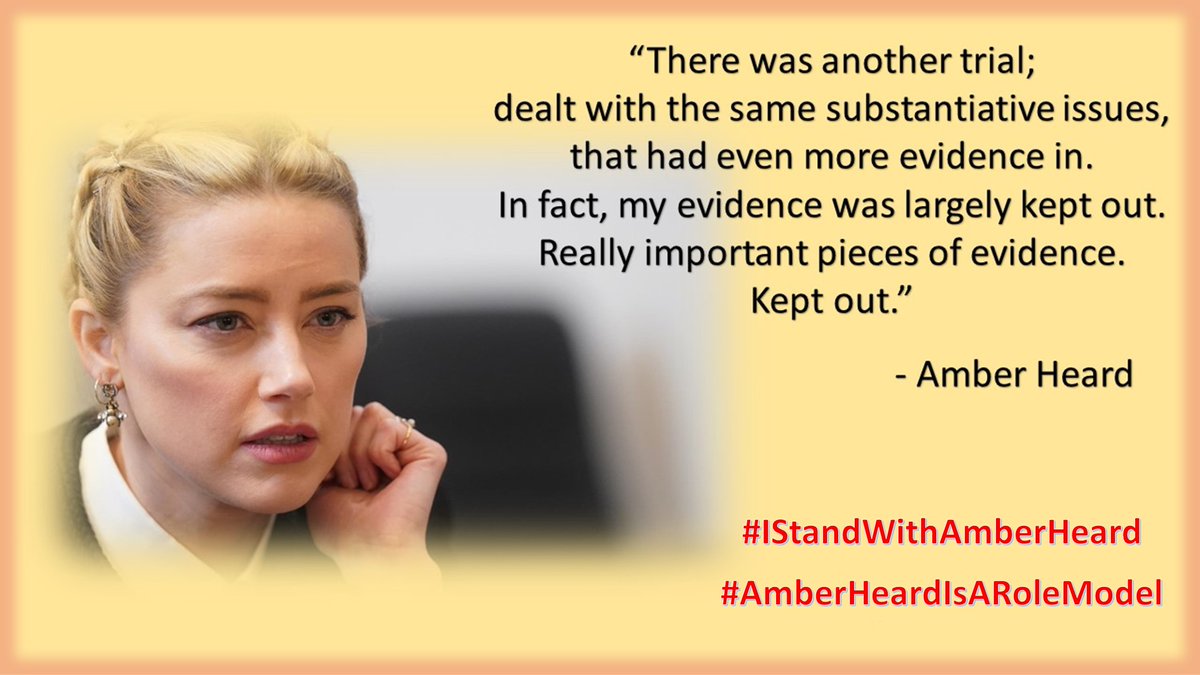Judge Azcarate made some very erratic decisions in allowing certain evidence into the VA trial, whilst ruling others out as hearsay. Seems like the evidence permitted benefitted Depp and the 'hearsay' favoured Amber. There's that culture again...
#IStandWithAmberHeard