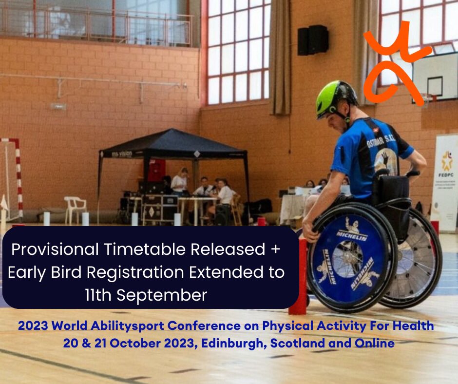 Gav_DrysdaleRR's tweet photo. LAST chance to register for  2023 @WorldAbilitysp conference ⏰
50+ presenters from 16 countries in programme 🌍
Speakers include CEO of IPC, @BrettSmithProf, @sarah_reedman, @PhoebeRunciman, @CathieSherr/@Leanne_Hassett 

 Draft timetable + register 👉 https://t.co/5gwtJz21gV https://t.co/fgR1cEQHhh