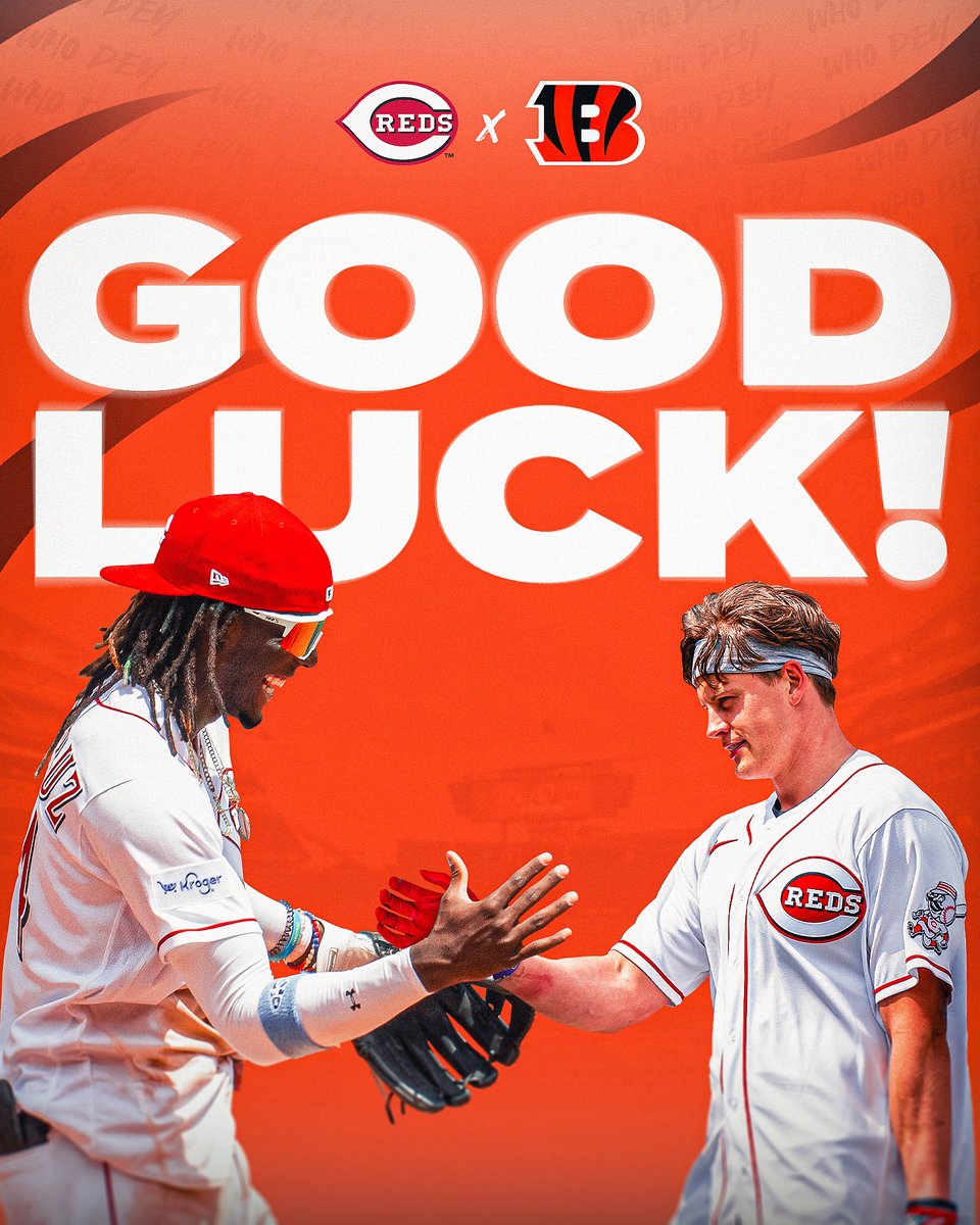 Reds's tweet photo. WHOOOOO DEYYYYY

Good luck this season, @Bengals! https://t.co/hXgwUIPZ8R