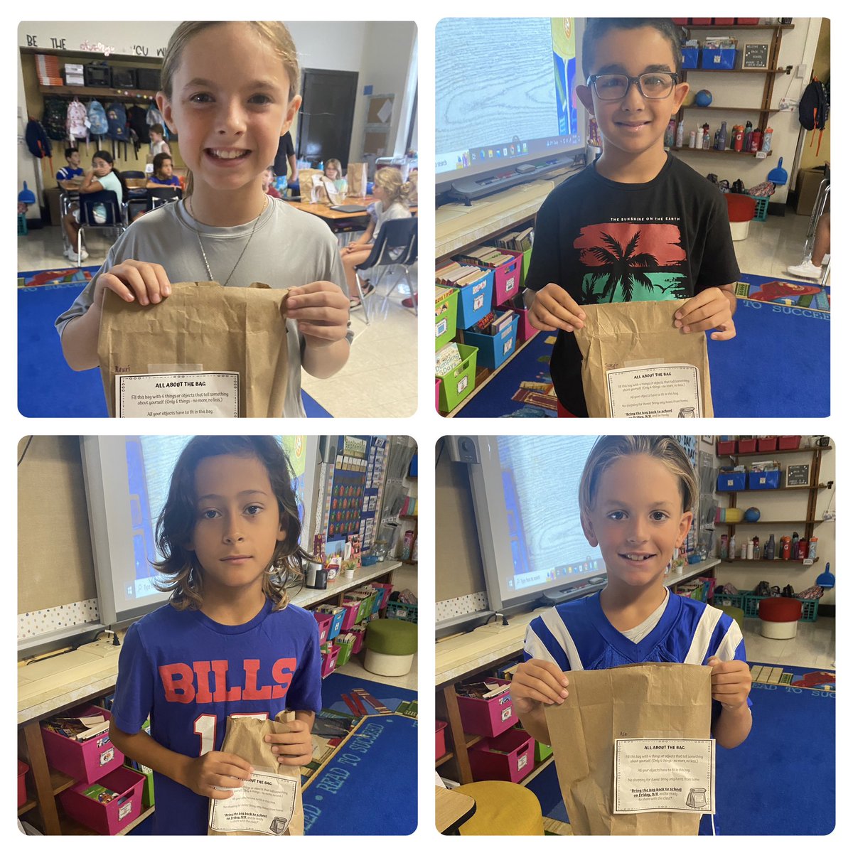 MsPatronaggio's tweet photo. First week back means getting to know one another! 🙋🏽💁🏻‍♀️ Students presented and shared four objects within their bags that best represent them and why. We can already tell this is going to be a special bunch. ⭐️ ⭐️ @jslearning @24Kath @CZawatson #ProudtobeLB https://t.co/Om3zoUqozO
