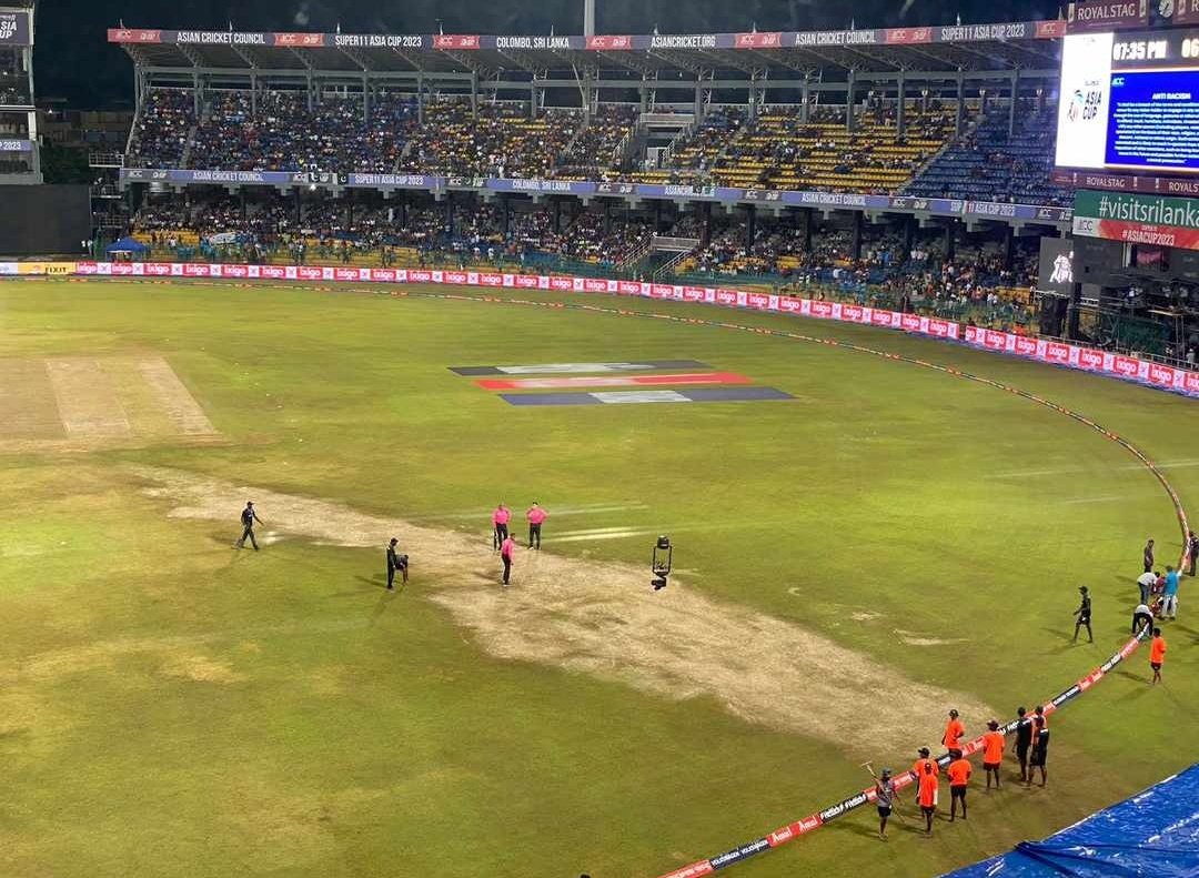 DSBcricket's tweet photo. The area of concern for the umpires. Inspection going onn

via @OSAMABINATIQ2

#PAKvIND #AsiaCup2023 https://t.co/zKlveg8CTw
