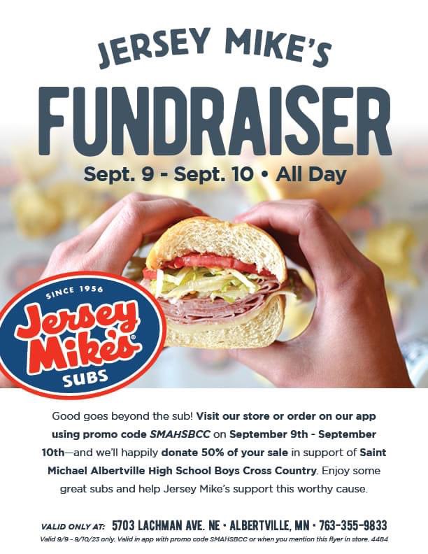 There is still time to make it to Jersey Mike’s for our fundraiser this weekend! Grab some food before watching the Vikings and support your STMA Boys XC team! Go Knights!