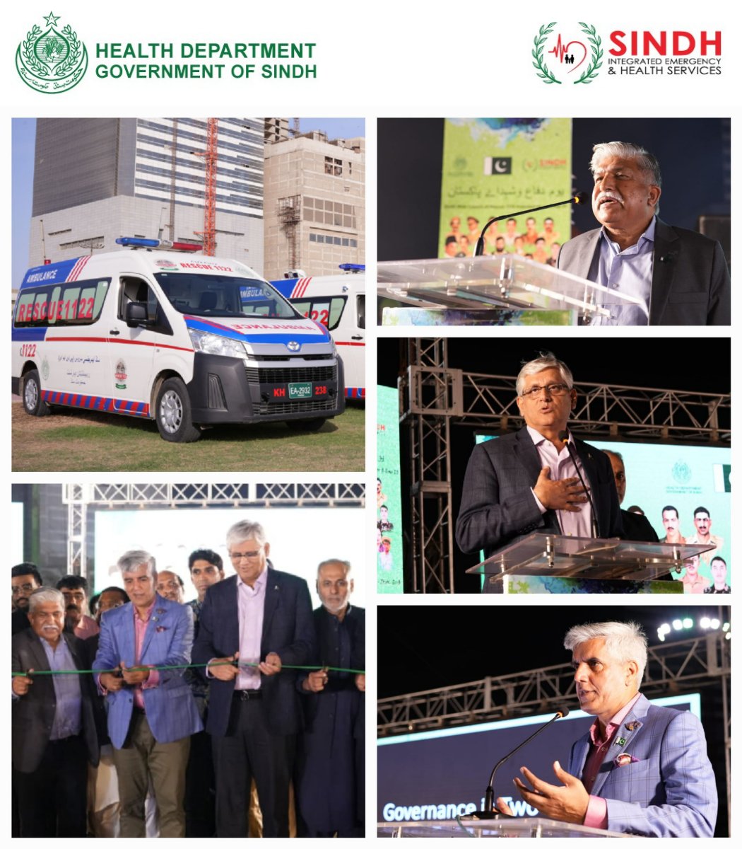 An important milestone achieved by #SIEHS as #Rescue1122 ambulatory services have been launched Sindh wide to provide the best pre-hospital care to the people. The ceremony was graced by the caretaker <a href="/SindhHealthDpt/">Heath & Population Welfare Department, GoS</a> and people from the business community of #Karachi