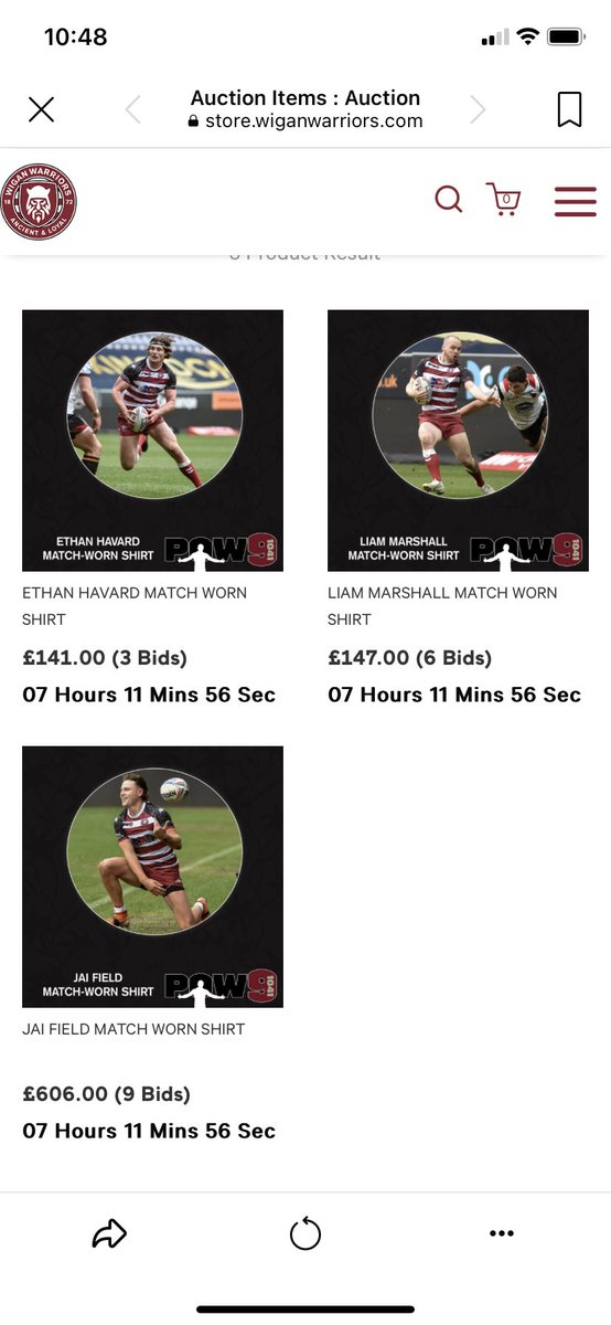 7 HOURS LEFT TO BID 👌🍒⚪️ 👕 @SammPowell 𝙢𝙖𝙩𝙘𝙝-𝙬𝙤𝙧𝙣 𝙨𝙝𝙞𝙧𝙩 𝙖𝙪𝙘𝙩𝙞𝙤𝙣 Three more shirts from Sam’s testimonial game are now available at auction! Bid on shirts for Liam Marshall, Jai Field and Ethan Havard! 🍒⚪️ Bid here 👉 wwrl.net/powellauction