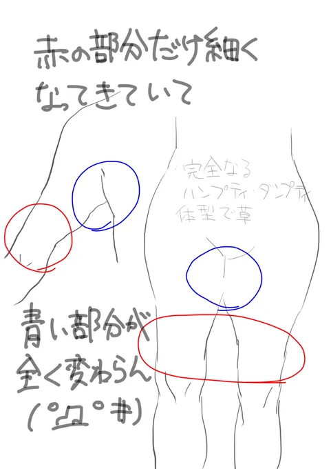 ケツの肉もぜーんぜん落ちん。と、喚いてこの時を思い出して細くなった実感をする作戦。 