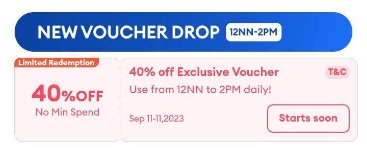 corbinlopez39's tweet image. 🔥🔥 New Daily Voucher Drop 🔥🔥

40% off Lazada exclusive voucher (No minimum spend)

👉Collect coupon here: bit.ly/3sKB0nr

Use from 12NN to 12PM daily from Sep 9 – 13, 2023
#lazadaphilippinesvouchercode #discountcode #lazadavoucher99 #lazadavouchercode #promocode