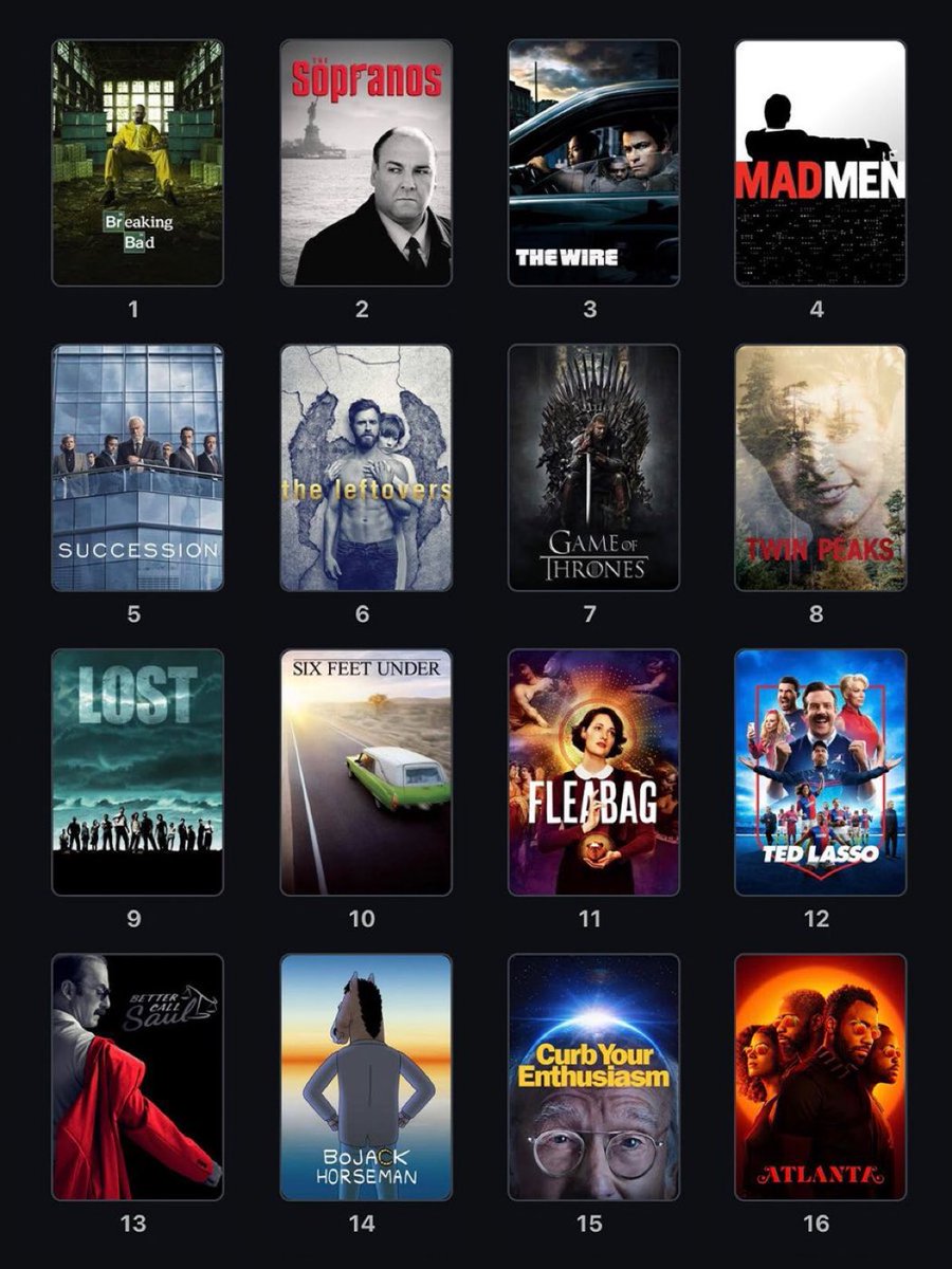 Son 25 yılın en iyi dizileri. Var mı eklemek istediğiniz dizi 📺 

Ben Şahsiyet’i eklerim..