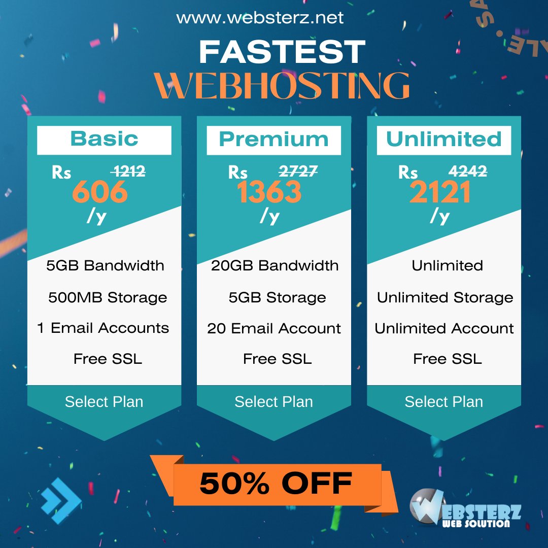 WebsterzHosting's tweet photo. 50% off on the fastest Webhosting. Visit https://t.co/HUr1YIrrjQ for more info.

#webhosting #websterz #cpanelhosting #webdevelopment #website #Pakistan #freehosting #websiterelaunch #islamabad #security https://t.co/6XpgRNM1uc
