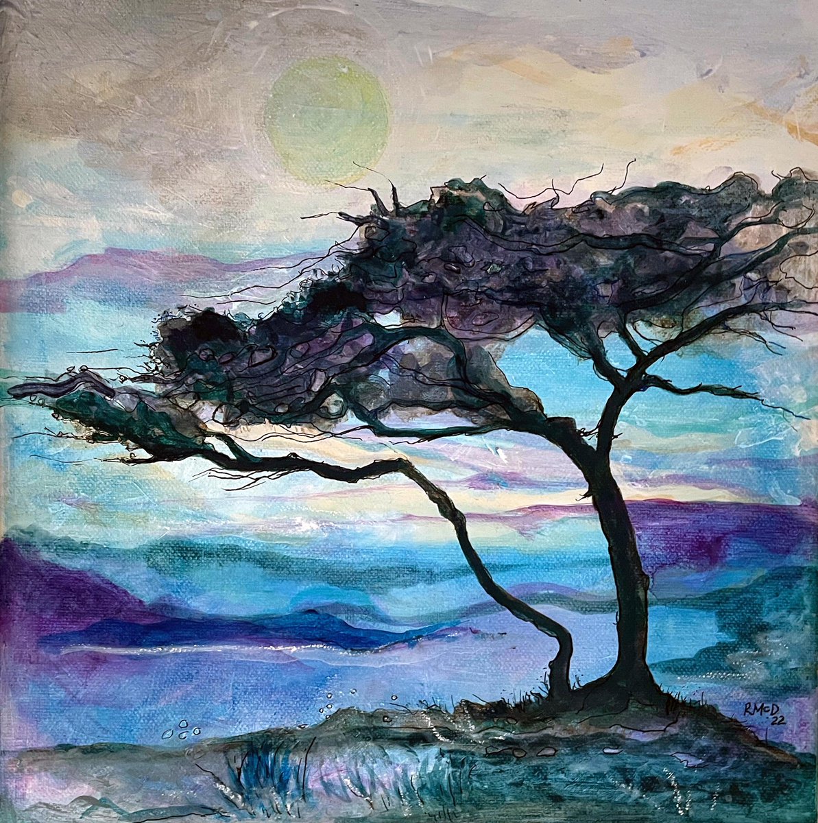 Why not visit the coast today? Here is a painting of a wind blown tree overlooking the shore
#tree #coast #coastline #painting #calm #SundayMorning #tranquility #walkingforhealth 
#blues